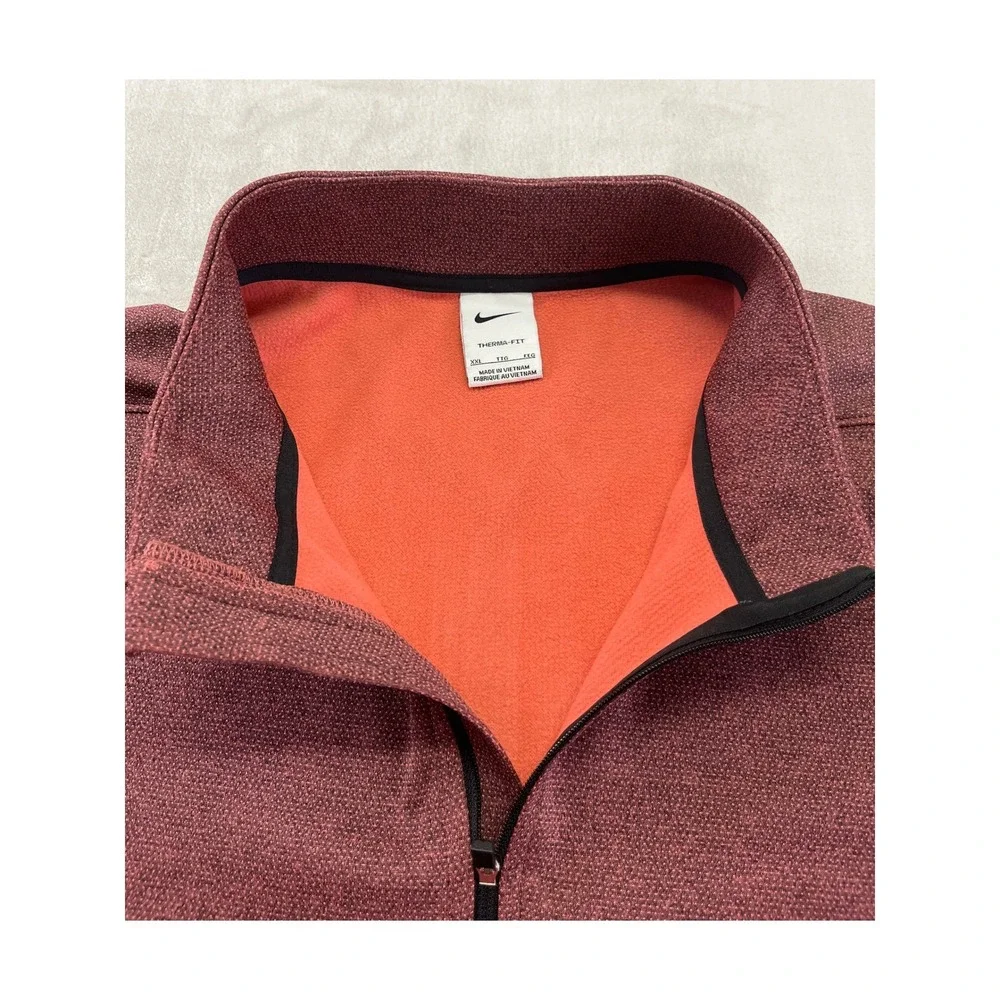 Nike Pullover Top Mens XXL Burgundy Therma-FIT 1/4 Zip Fleece Athletic Excellent
